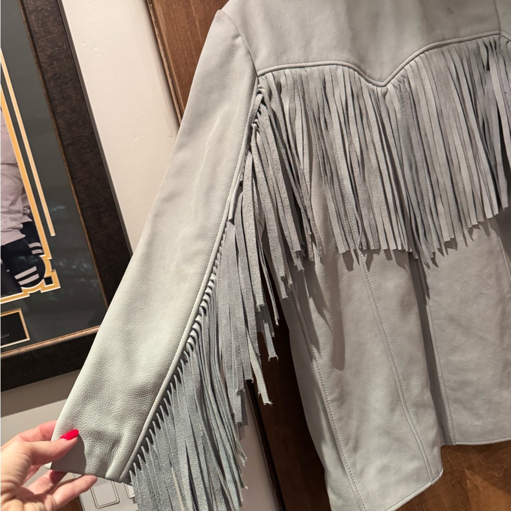 Understated Leather Fringe Jacket - Picture 4 of 10
